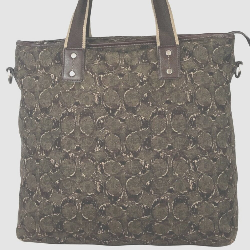 Coach 2013 Heritage Web Canvas & Leather Camo X-L F70583 Travel & Toiletry Tote - Picture 3 of 16